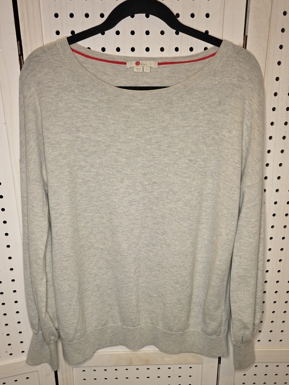 Boden Light Gray Women's Boatneck Sweater Wool Blend Large
